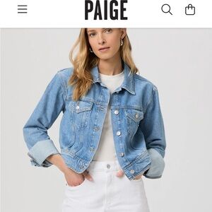 PAIGE Cream Denim Shorts